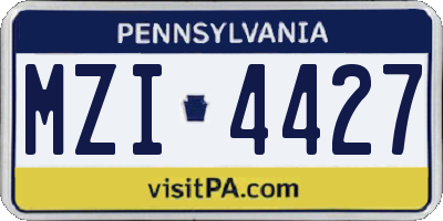 PA license plate MZI4427