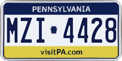 PA license plate MZI4428