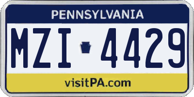 PA license plate MZI4429
