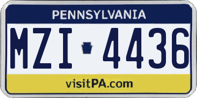 PA license plate MZI4436