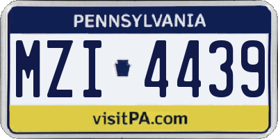 PA license plate MZI4439
