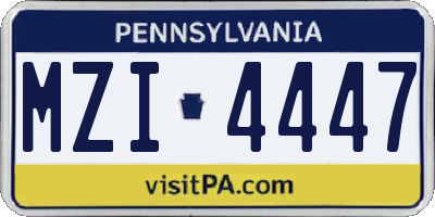 PA license plate MZI4447