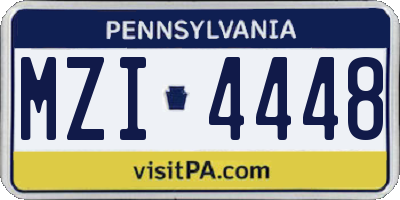 PA license plate MZI4448