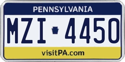 PA license plate MZI4450