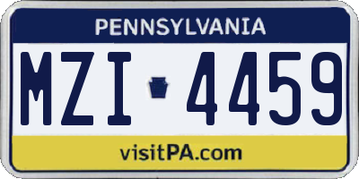 PA license plate MZI4459