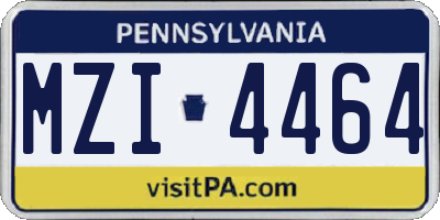 PA license plate MZI4464