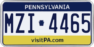 PA license plate MZI4465