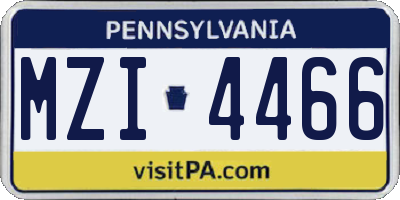 PA license plate MZI4466