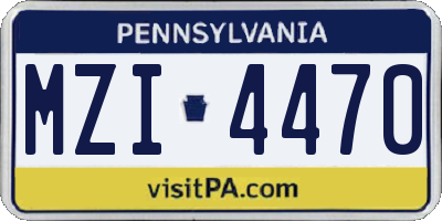 PA license plate MZI4470