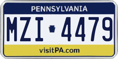 PA license plate MZI4479