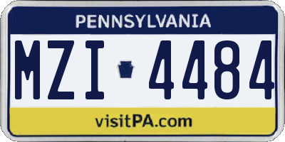 PA license plate MZI4484