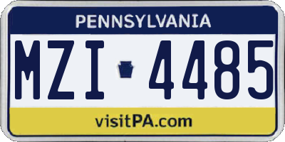 PA license plate MZI4485