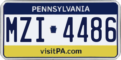 PA license plate MZI4486