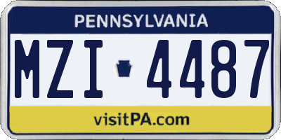 PA license plate MZI4487