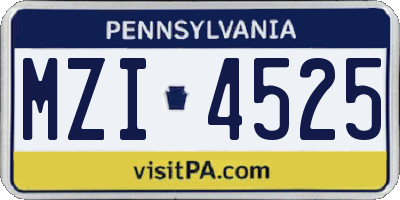 PA license plate MZI4525