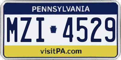 PA license plate MZI4529