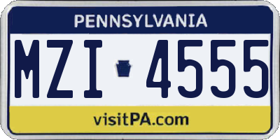 PA license plate MZI4555