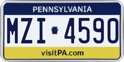 PA license plate MZI4590