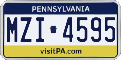 PA license plate MZI4595