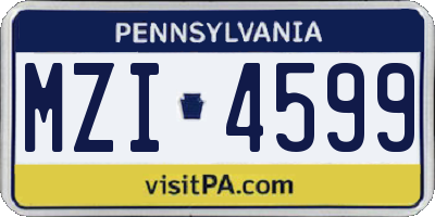 PA license plate MZI4599