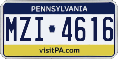 PA license plate MZI4616