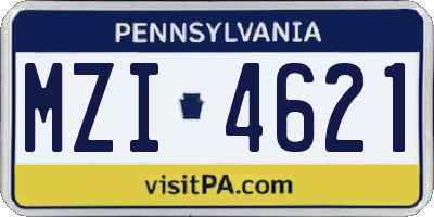 PA license plate MZI4621