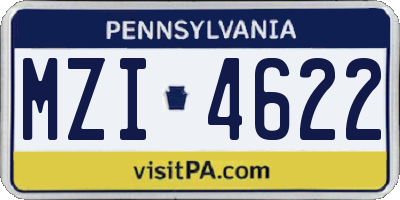 PA license plate MZI4622