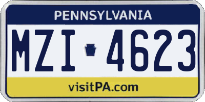 PA license plate MZI4623