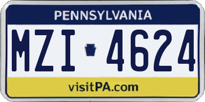 PA license plate MZI4624
