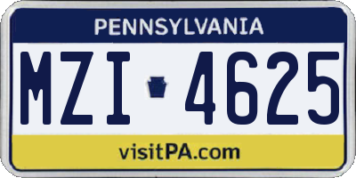 PA license plate MZI4625