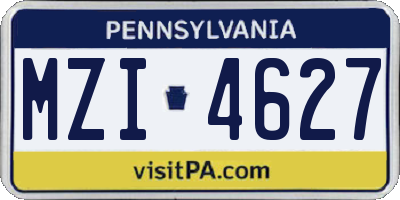 PA license plate MZI4627