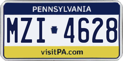 PA license plate MZI4628