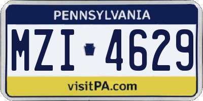PA license plate MZI4629