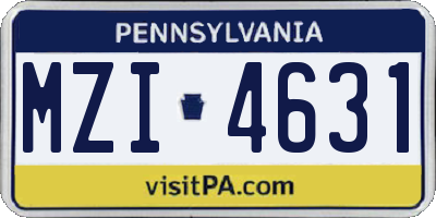 PA license plate MZI4631