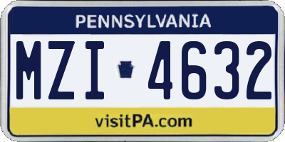 PA license plate MZI4632