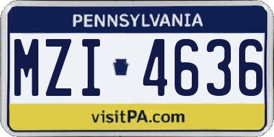 PA license plate MZI4636
