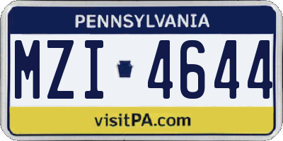PA license plate MZI4644