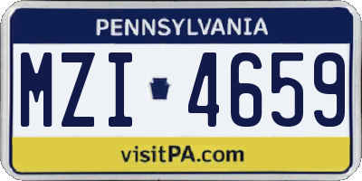 PA license plate MZI4659