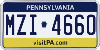 PA license plate MZI4660