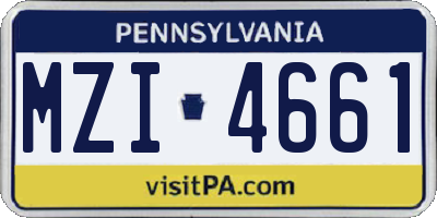 PA license plate MZI4661