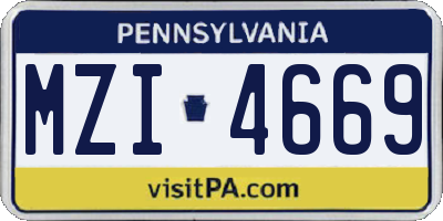 PA license plate MZI4669