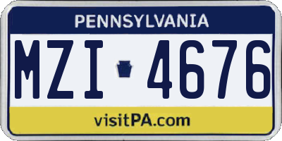 PA license plate MZI4676