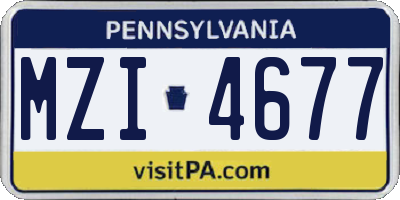 PA license plate MZI4677