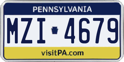 PA license plate MZI4679
