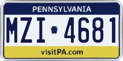 PA license plate MZI4681