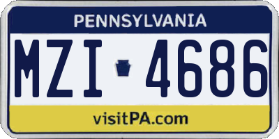 PA license plate MZI4686