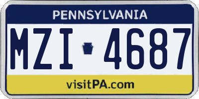 PA license plate MZI4687