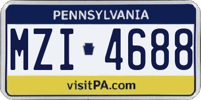 PA license plate MZI4688