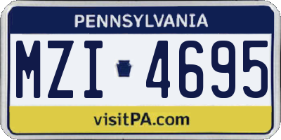 PA license plate MZI4695