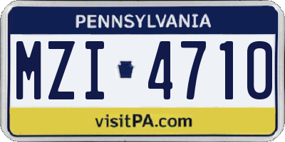 PA license plate MZI4710